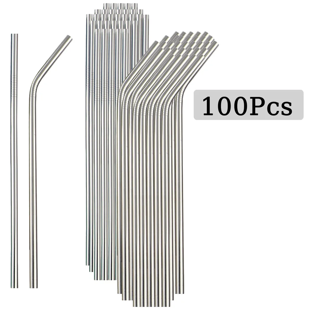 Reusable Straw - 100 Uds pajita de acero inoxidable