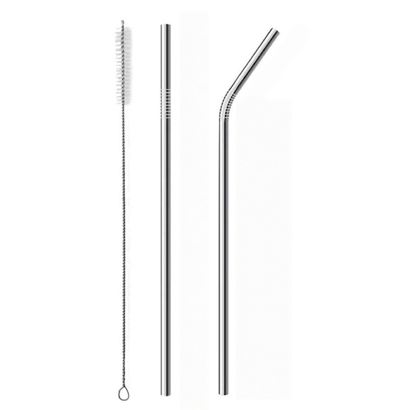 Reusable Straw - 3 pajitas metálicas reutilizables de acero