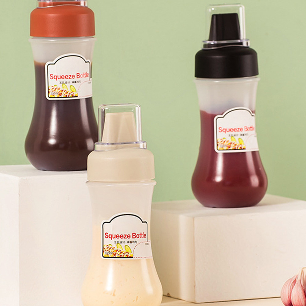 Reusable Bottle - 3 botellas exprimibles transparentes con 5