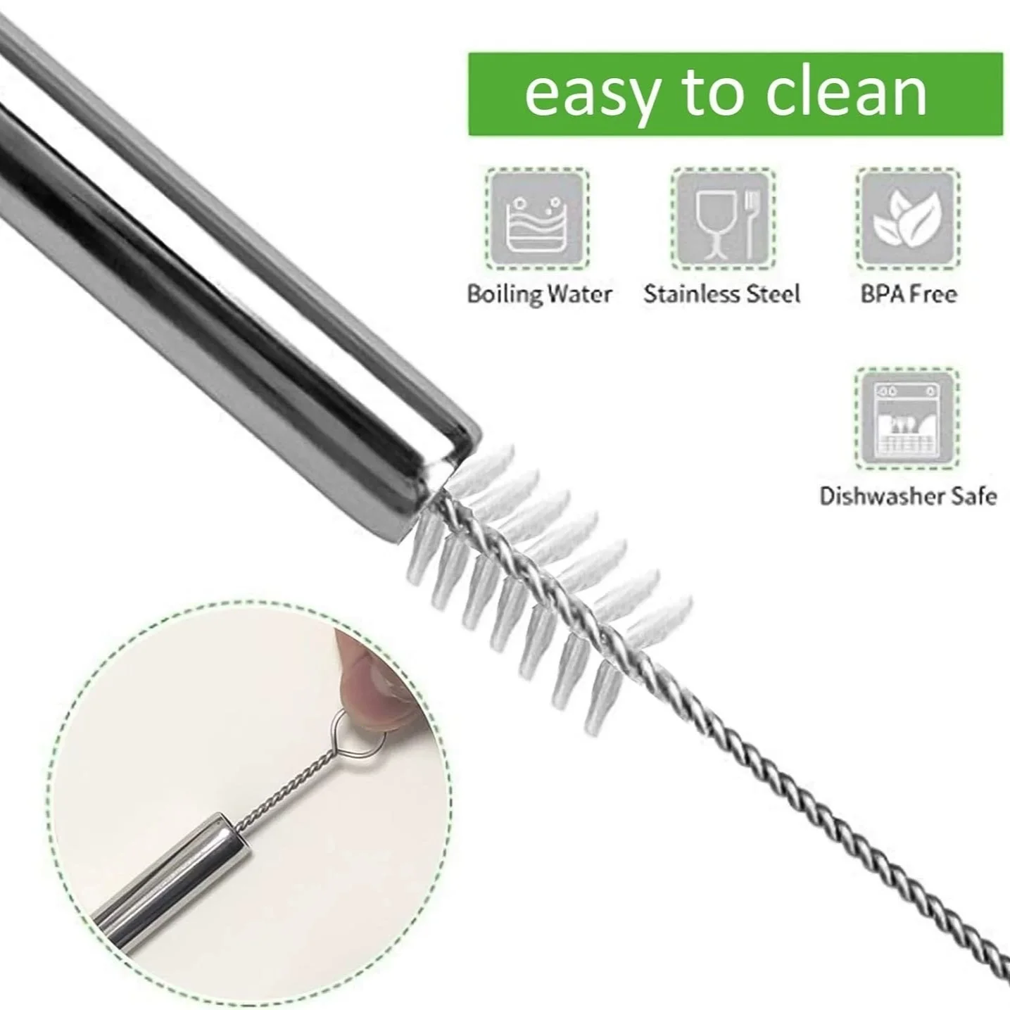 100 Uds pajita de acero inoxid - Reusable Straw reseña y precio
