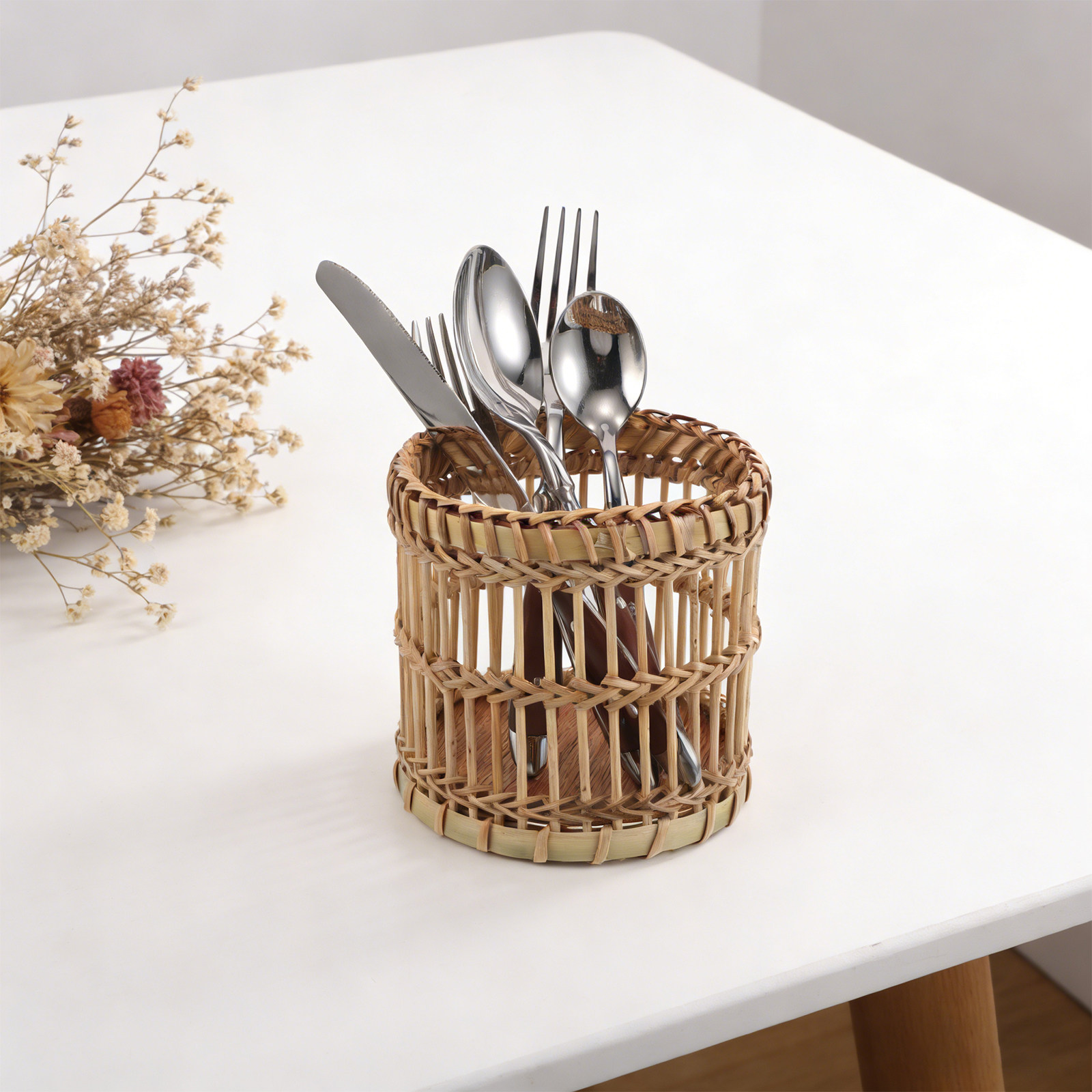 Organizador de utensilios de b - Bamboo Cutlery reseña y precio