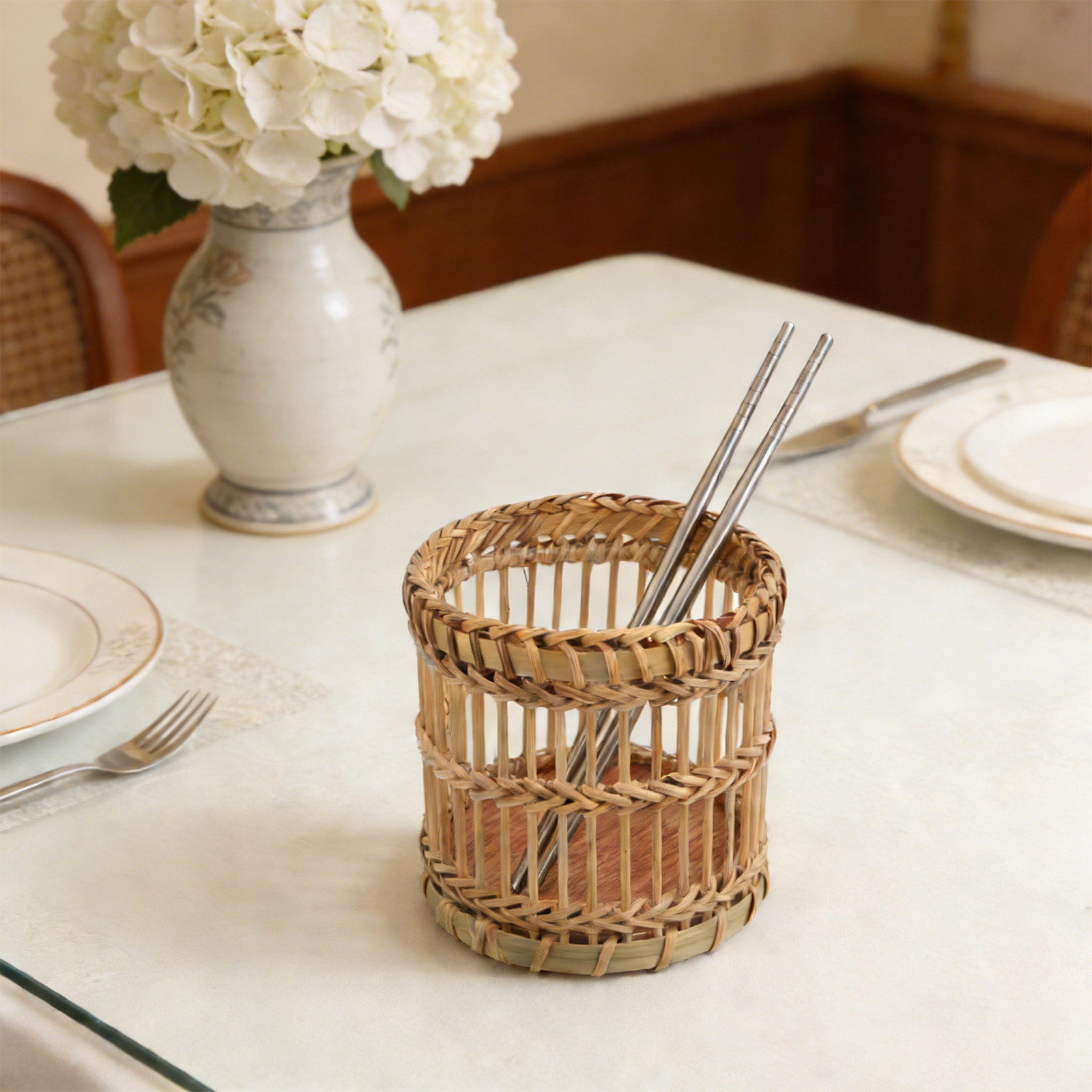 Organizador de utensilios de b - Bamboo Cutlery reseña y precio