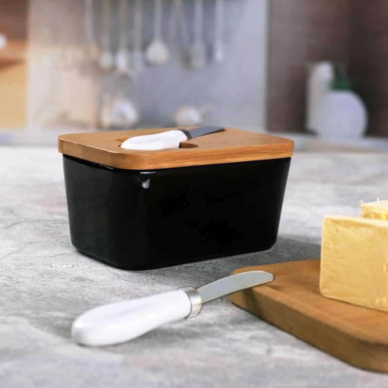 Plato de mantequilla de cerámi - Bamboo Cutlery reseña y precio