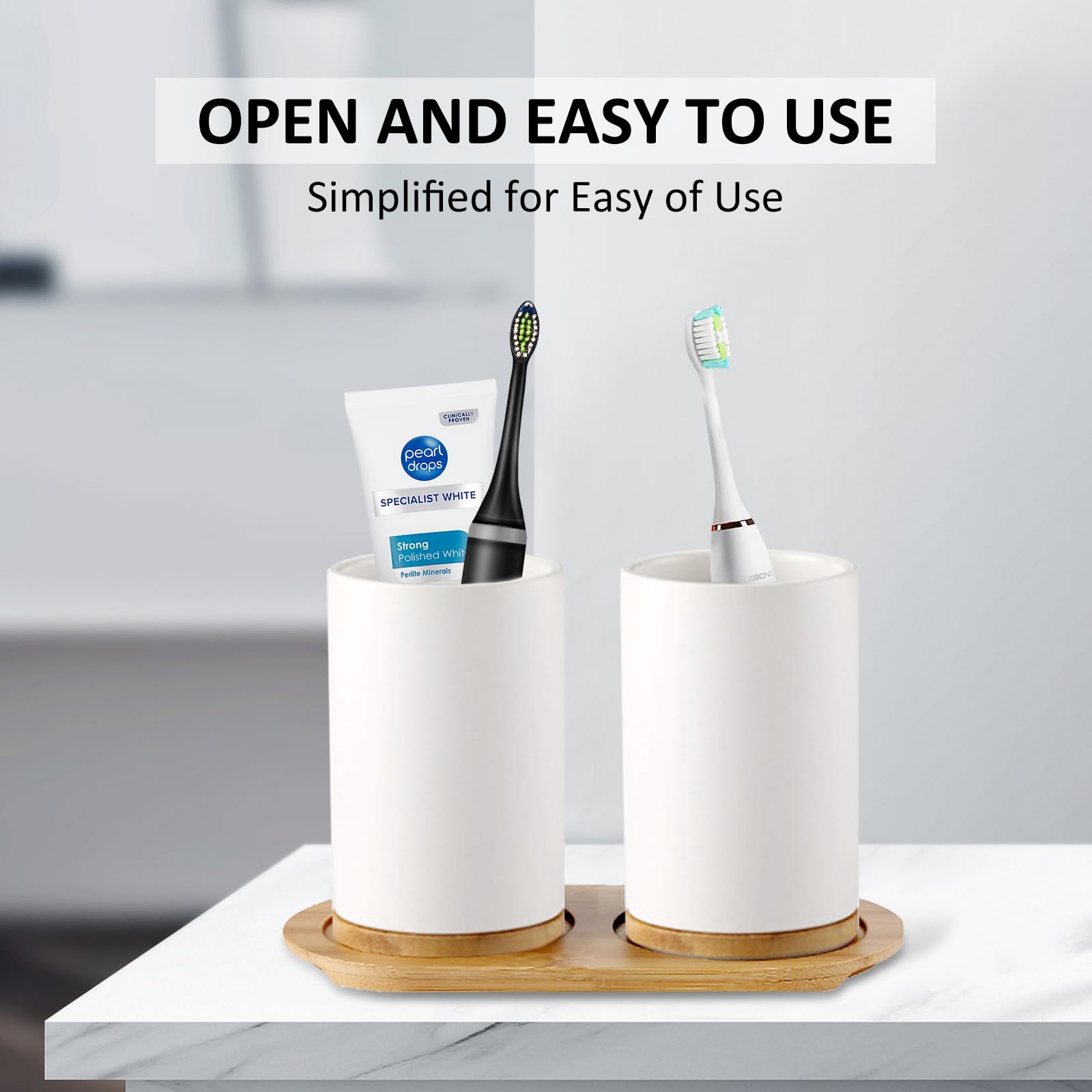 Juego de baño de cerámica, dis - Bamboo Toothbrush reseña y precio